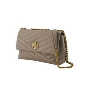 Tory Burch Kira Chevron Convertible Shoulder Bag Classic Taupe NWT